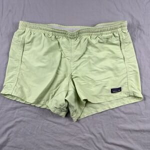PATAGONIA Baggies Shorts Girls XXL 2XL 16-18 Green Nylon Stretch Elastic Comfort